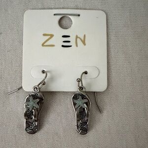 5 for $25! Zen Silver Flip Flop Earrings